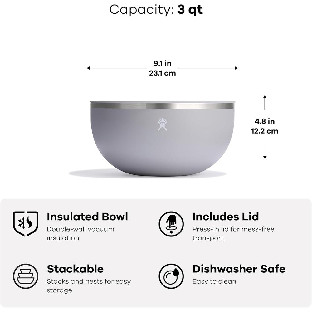 BOWL HYDRO FLASK PARA CAMPING 3 QT BLACK - 5