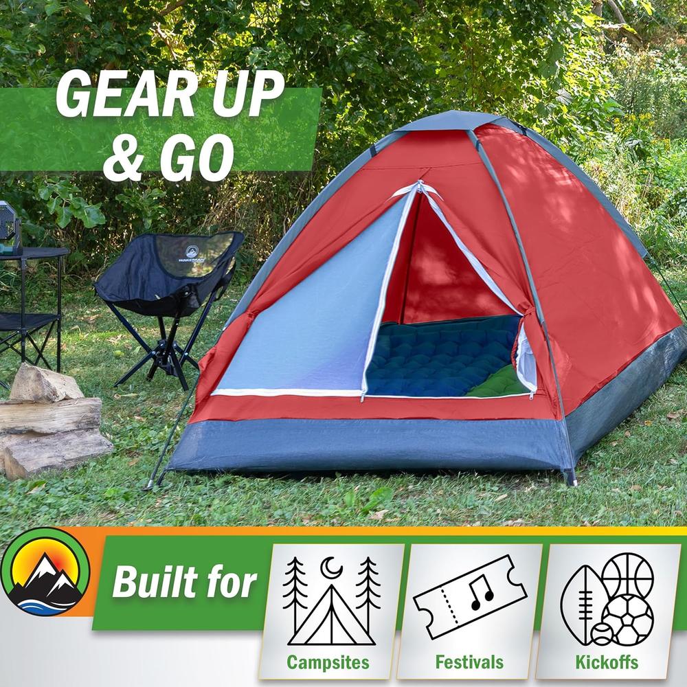TIENDA DE CAMPAÑA WAKEMAN OUTDOORS ROJO OSCURO 2 PERSONAS - 6