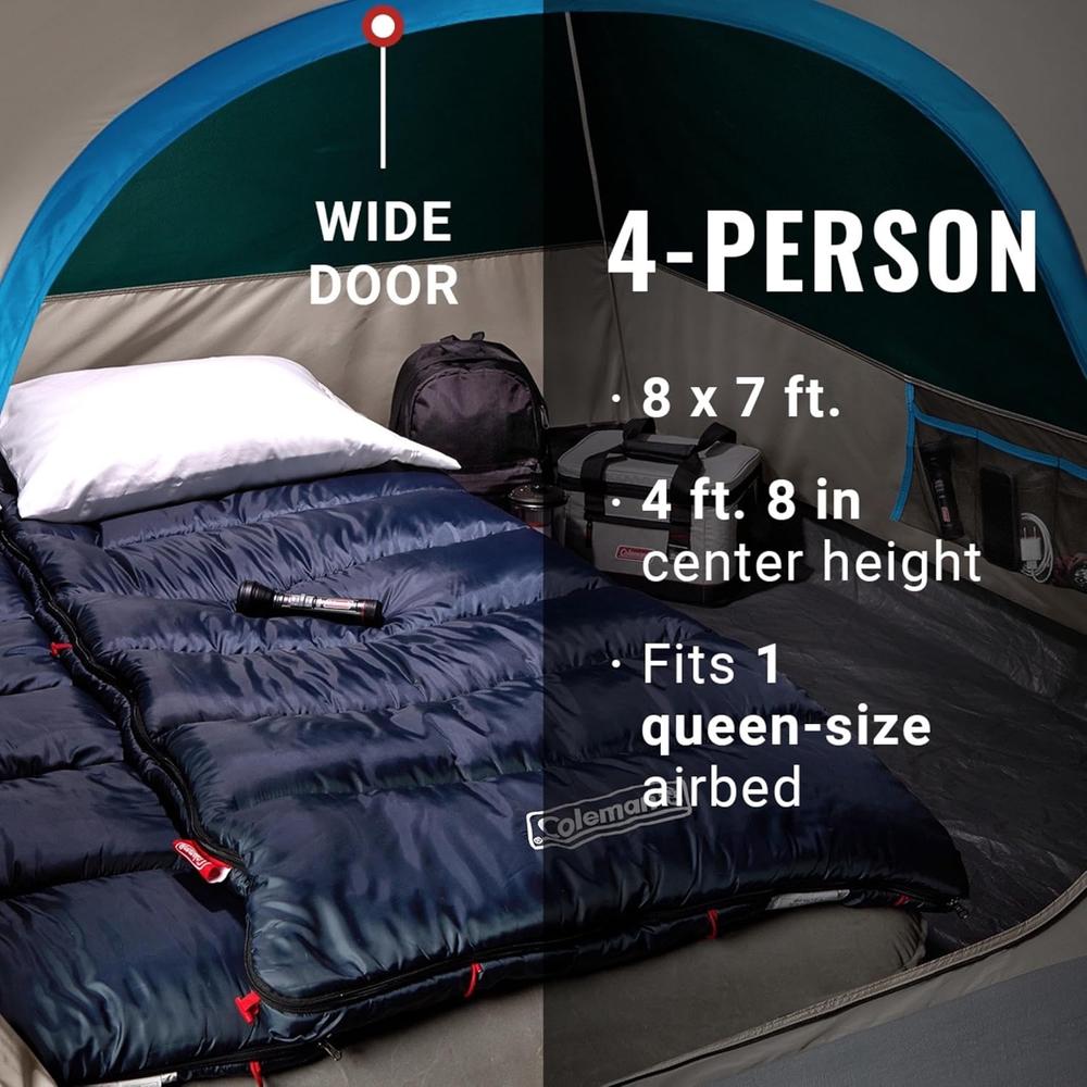 TIENDA DE CAMPAÑA COLEMAN SKYDOME PFAS FREE 4 PERSONAS EVERGREEN - 3