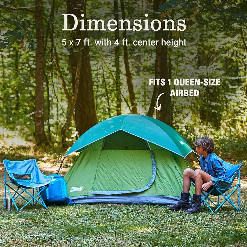 TIENDA DE CAMPAÑA COLEMAN SUNDOME PFAS FREE 2 PERSONAS VERDE - 6