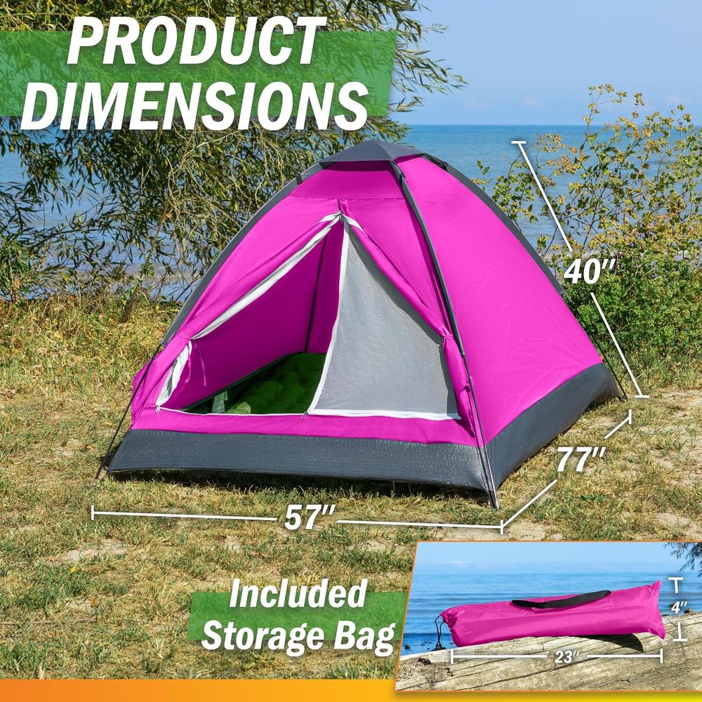 TIENDA DE CAMPAÑA WAKEMAN OUTDOORS FUCSIA 2 PERSONAS - 2