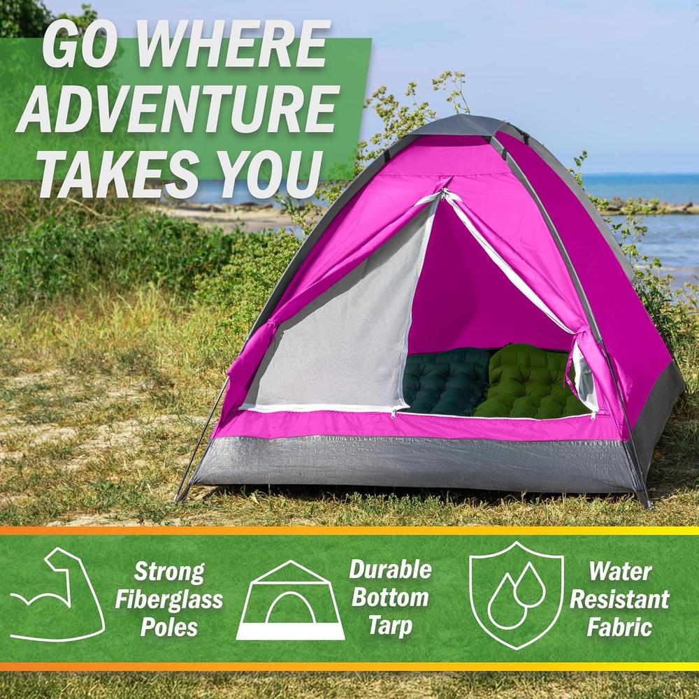 TIENDA DE CAMPAÑA WAKEMAN OUTDOORS FUCSIA 2 PERSONAS - 3