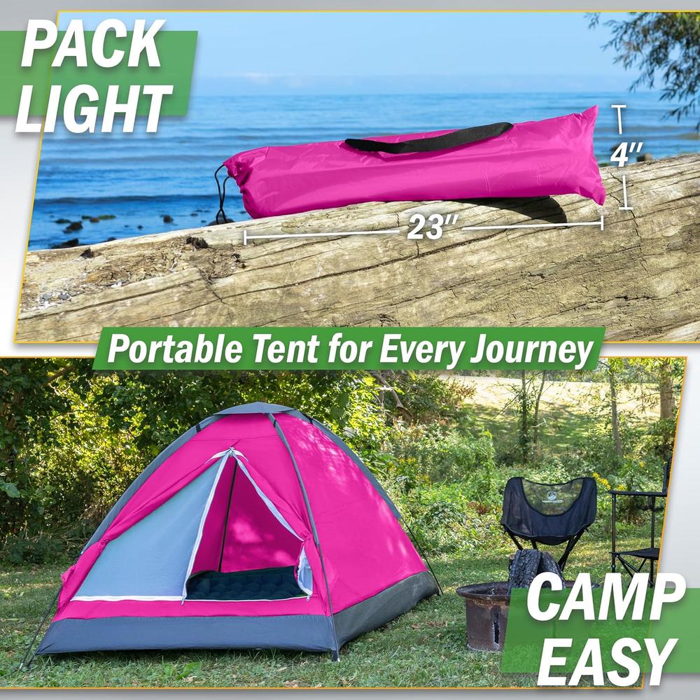 TIENDA DE CAMPAÑA WAKEMAN OUTDOORS PINK 2 PERSONAS - 5