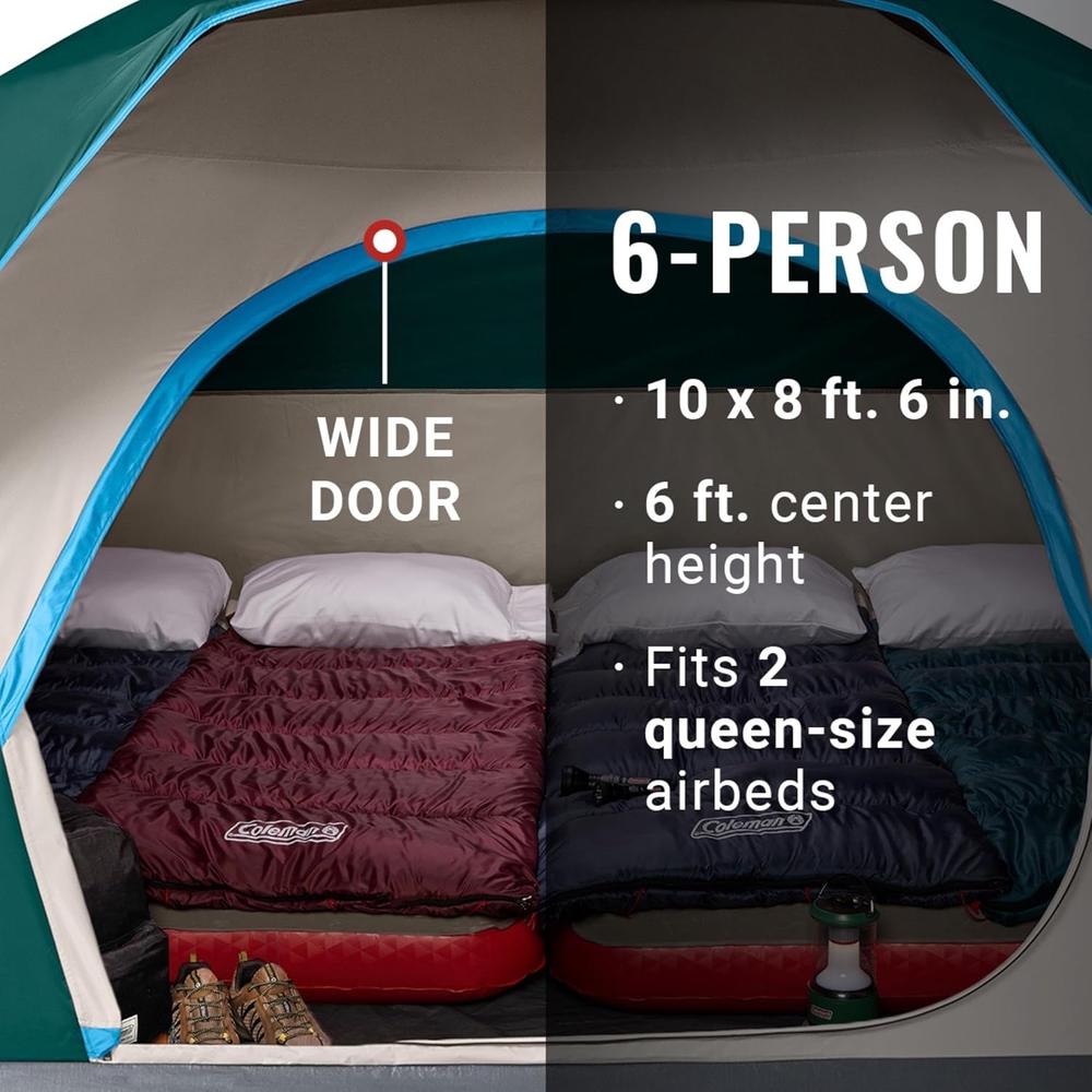 TIENDA DE CAMPAÑA COLEMAN SKYDOME PFAS FREE 6 PERSONAS VERDE - 2