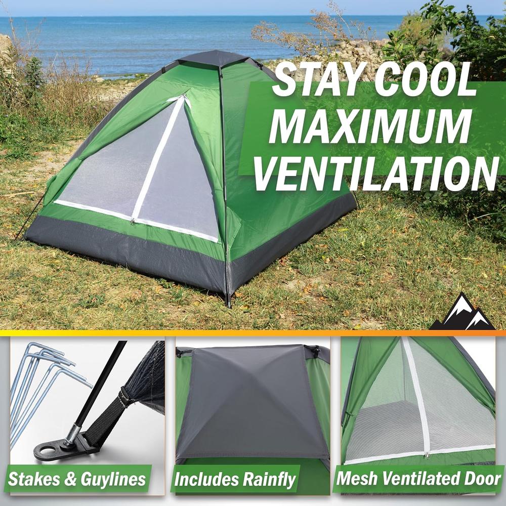 TIENDA DE CAMPAÑA WAKEMAN OUTDOORS VERDE 2 PERSONAS - 4