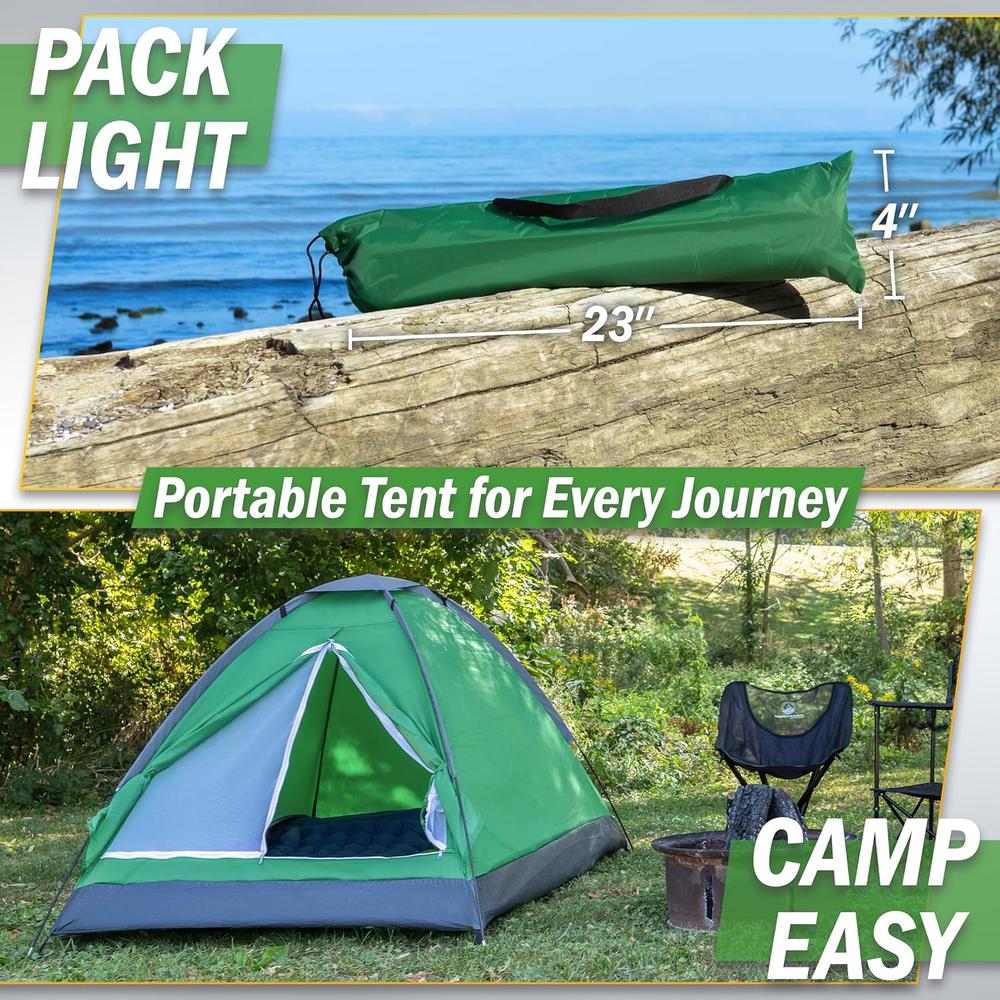 TIENDA DE CAMPAÑA WAKEMAN OUTDOORS VERDE 2 PERSONAS - 5
