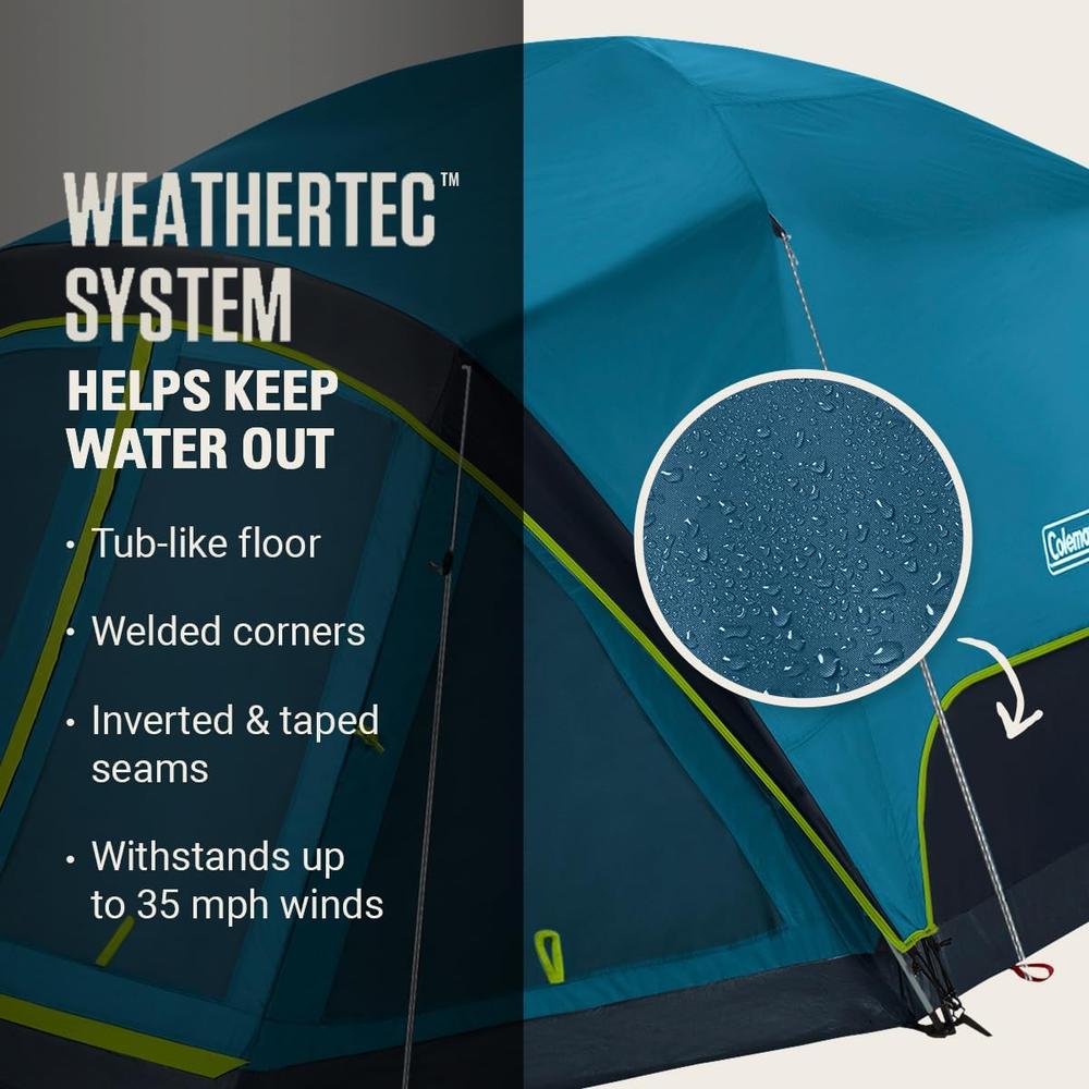 TIENDA DE CAMPAÑA COLEMAN SKYDOME PFAS FREE 4 PERSONAS VERDE - 6