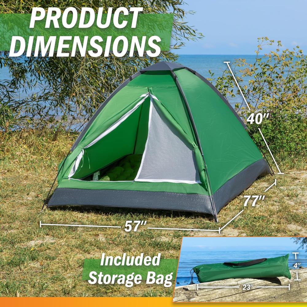 TIENDA DE CAMPAÑA WAKEMAN OUTDOORS VERDE PARA 2 PERSONAS - 2