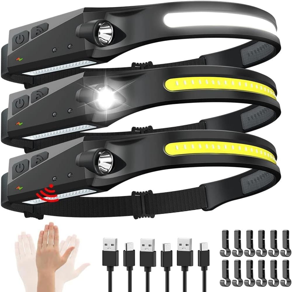 PACK 3 LINTERNA FRONTAL LED RECARGABLE - 1
