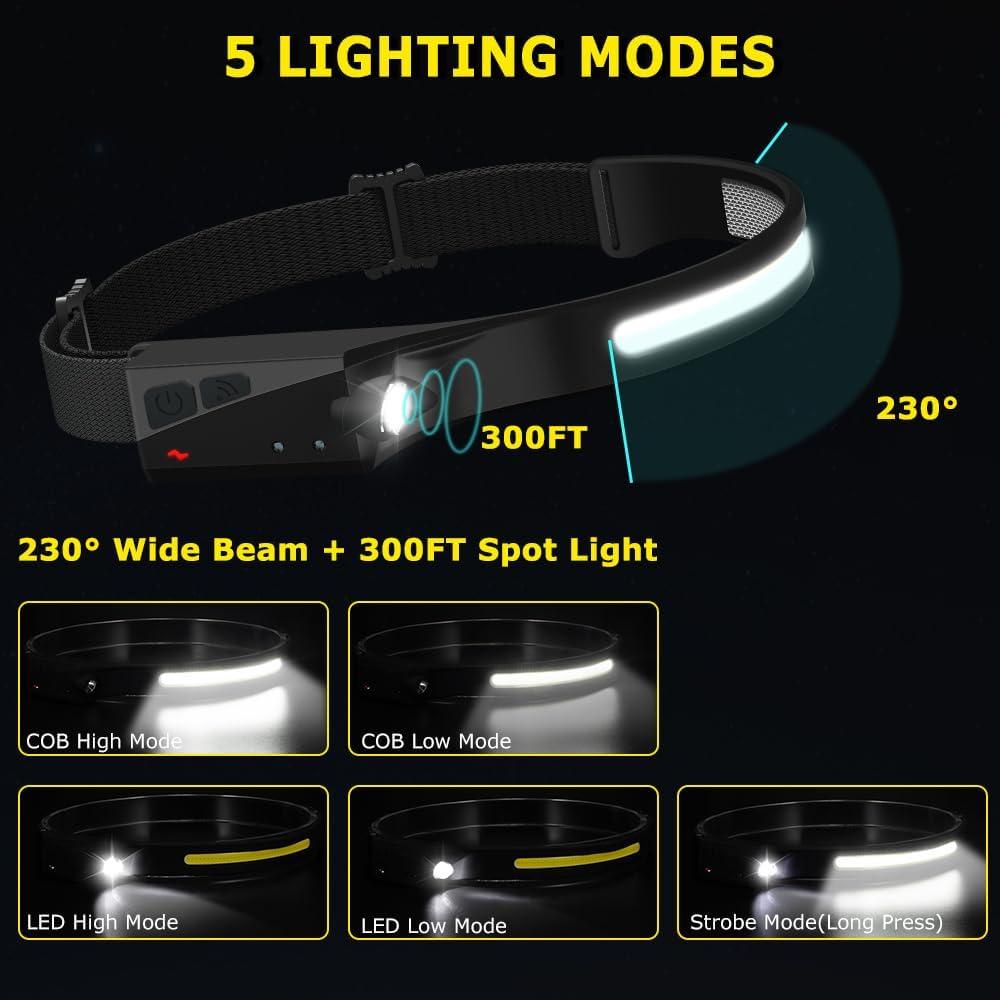 PACK 3 LINTERNA FRONTAL LED RECARGABLE - 2