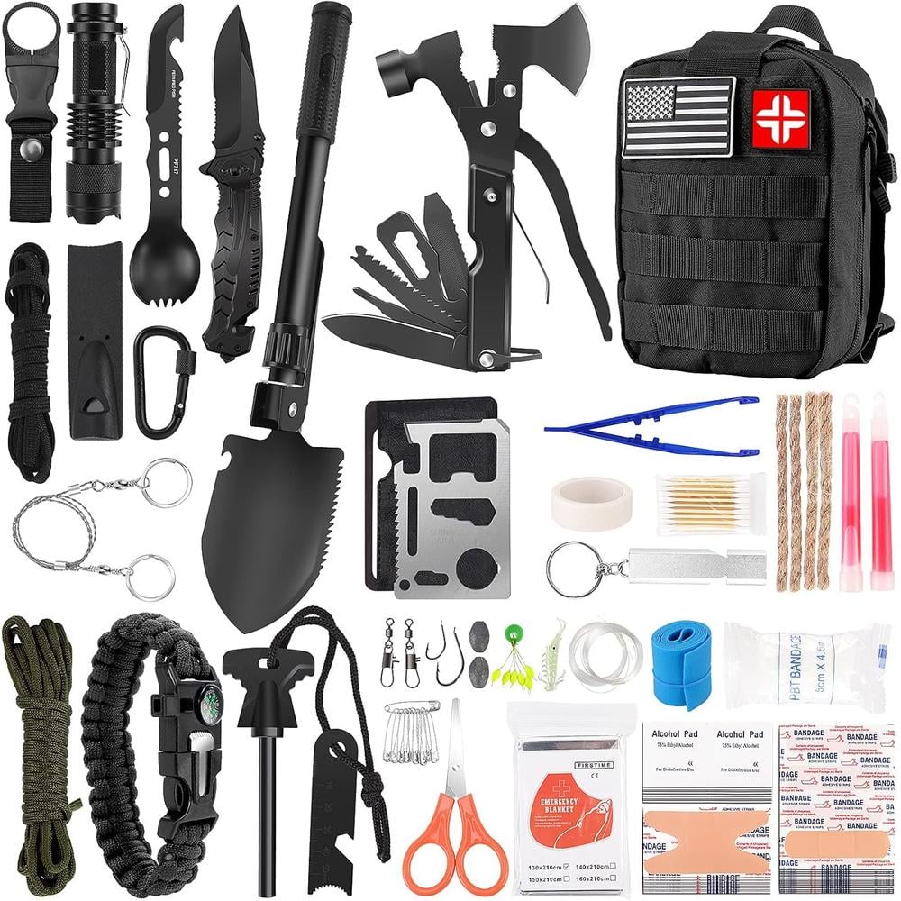 KIT DE SUPERVIVENCIA Y PRIMEROS AUXILIOS 142 PIEZAS - 1