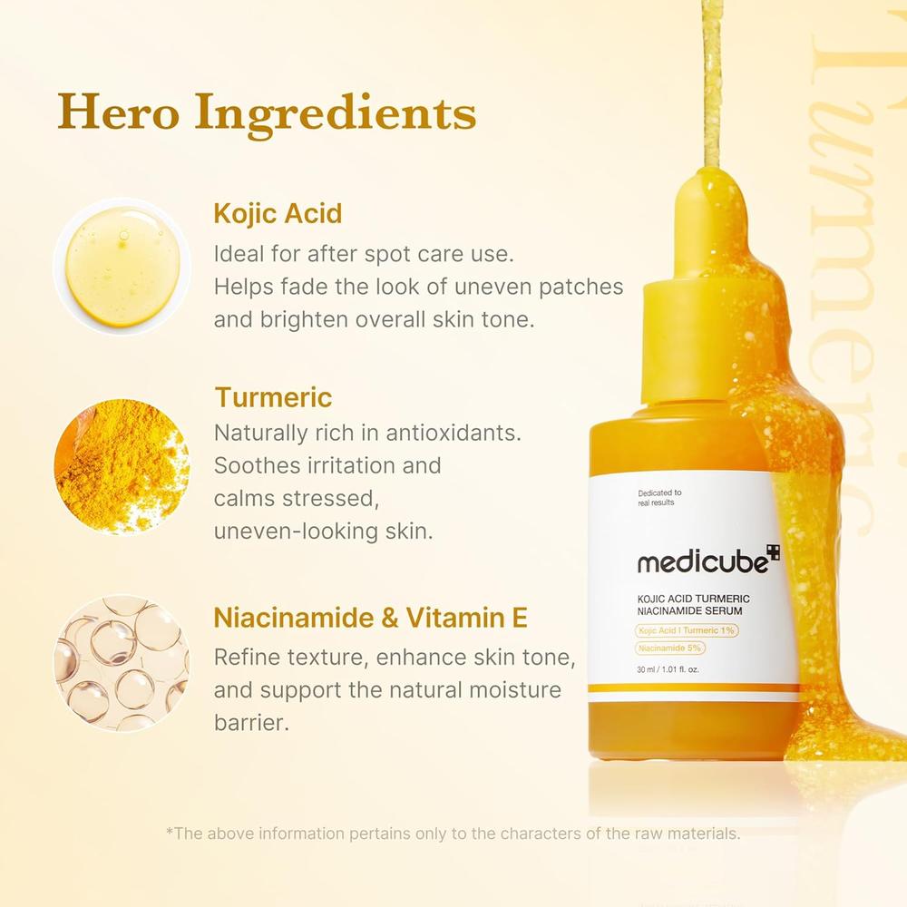 SUERO MEDICUBE KOJIC ACID TURMERIC SERUM 1.01 OZ / 30 ML - 3