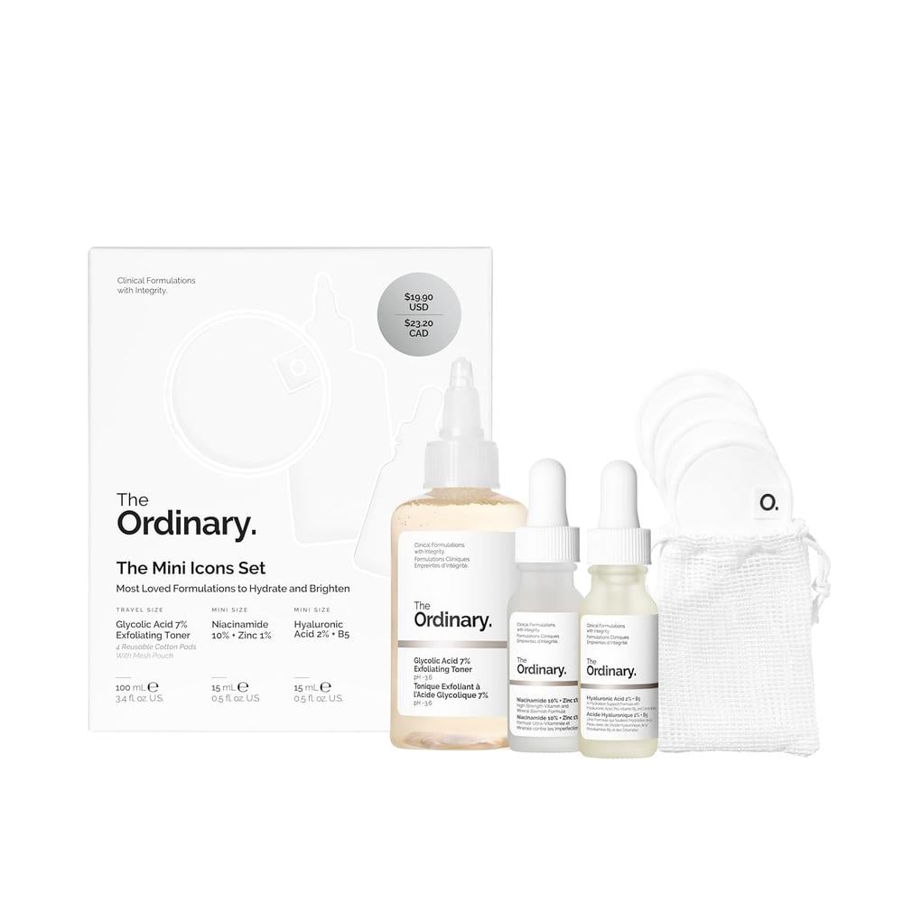THE ORDINARY SET MINI ICONOS ACIDO GLICOLICO 7% NIACINAMIDA 10% ACIDO HIALURONICO 2% + B5 | 3 PZS - 1