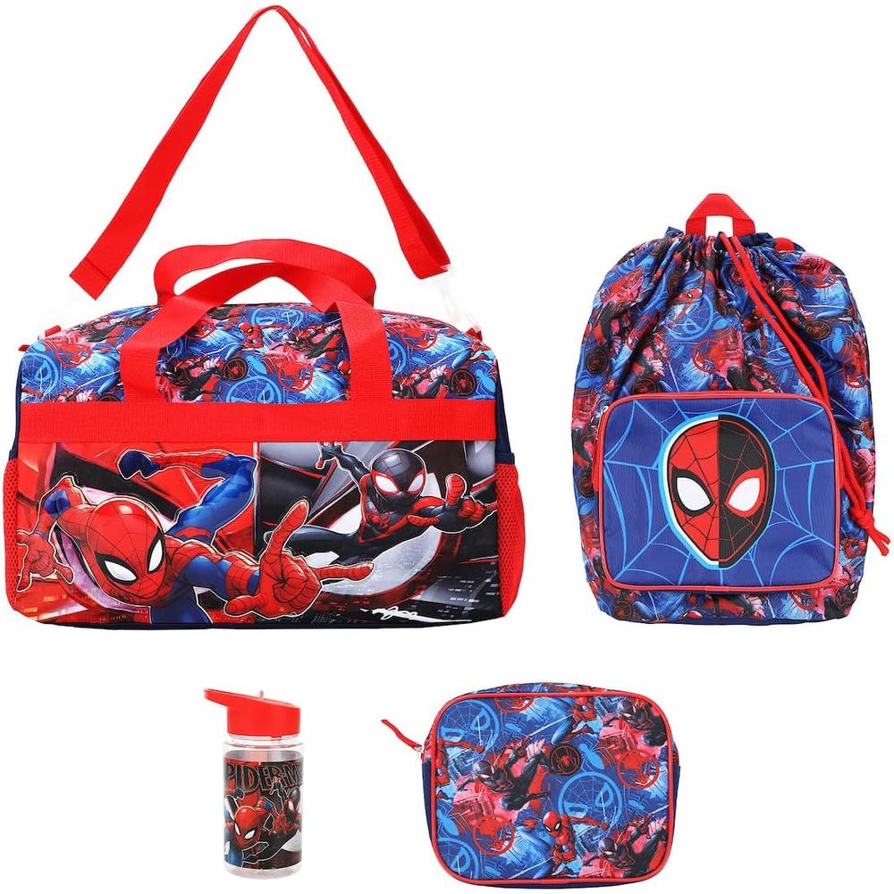 SET DE BOLSA DE LONA BIOWORLD SPIDER-MAN | 4 PIEZAS - 1