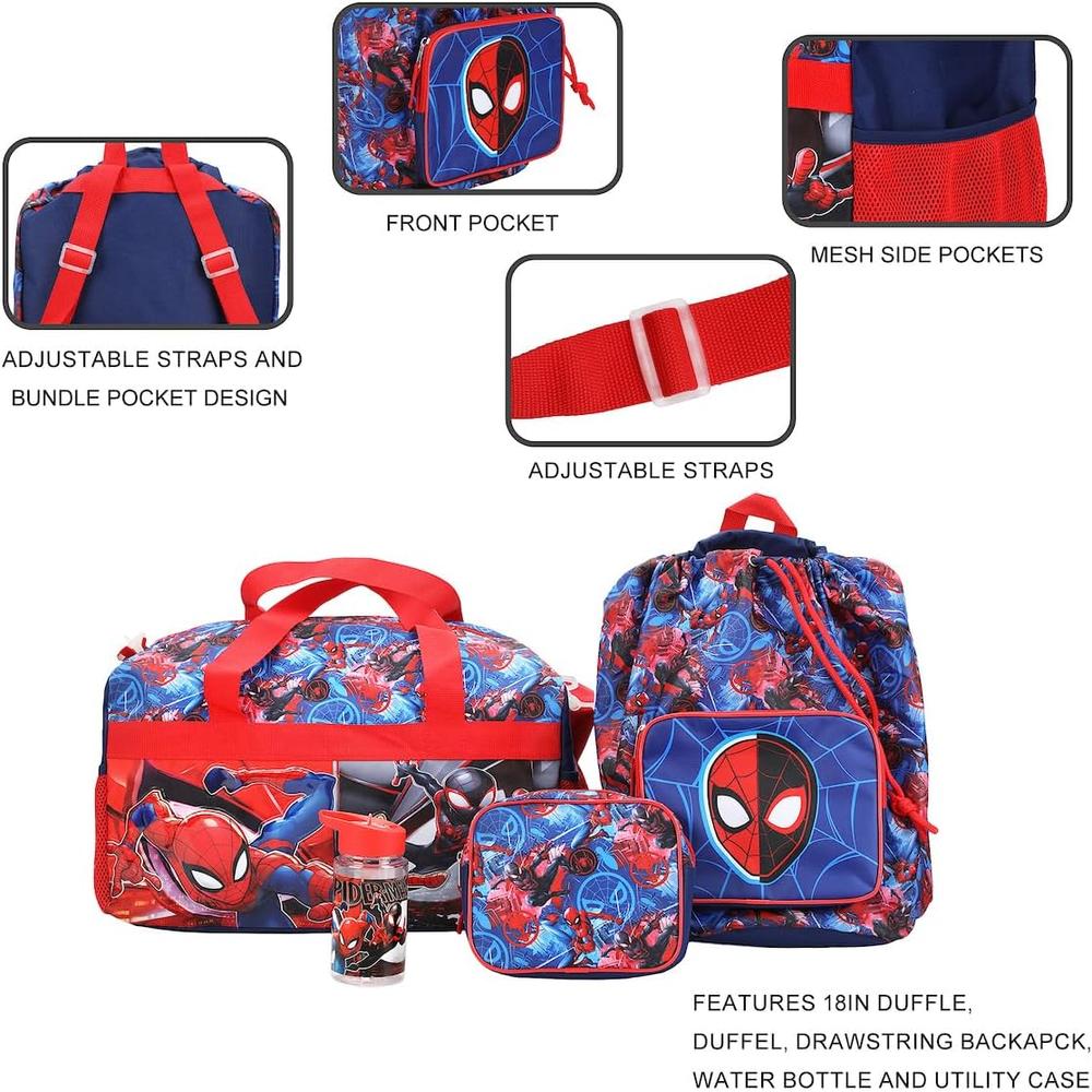 SET DE BOLSA DE LONA BIOWORLD SPIDER-MAN | 4 PIEZAS - 6