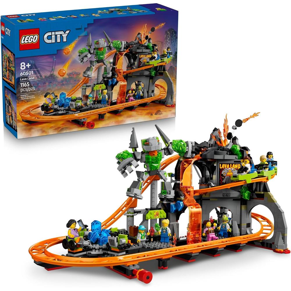 LEGO PARQUE DE MONTAÑA RUSA DE LAVA CITY 60501 - 1