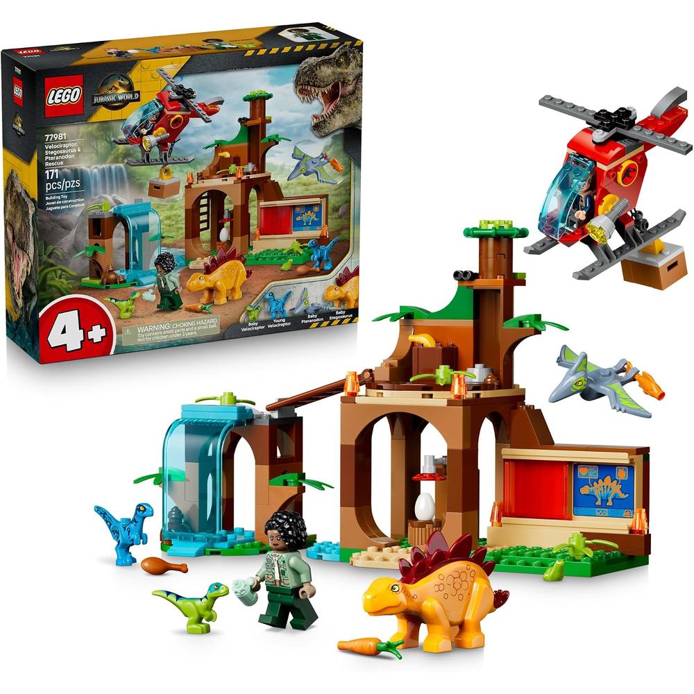 LEGO RESCATE DE VELOCIRAPTOR STEGOSAURUS Y PTERANODON JURASSIC WORLD 77981 - 1