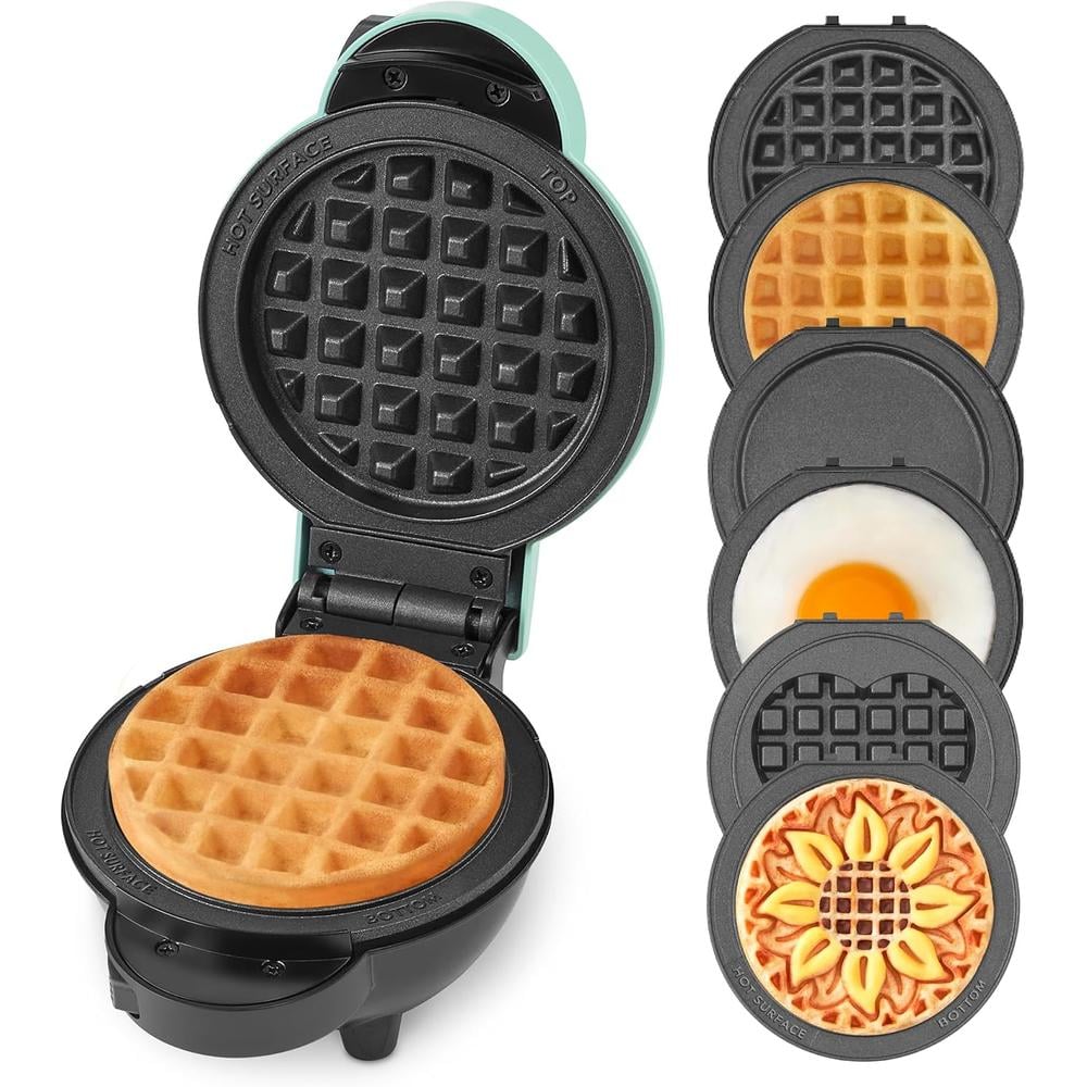 WAFLERA DASH MULTIMAKER MINI CON 6 PLACAS Y ESTUCHE | AQUA - 1