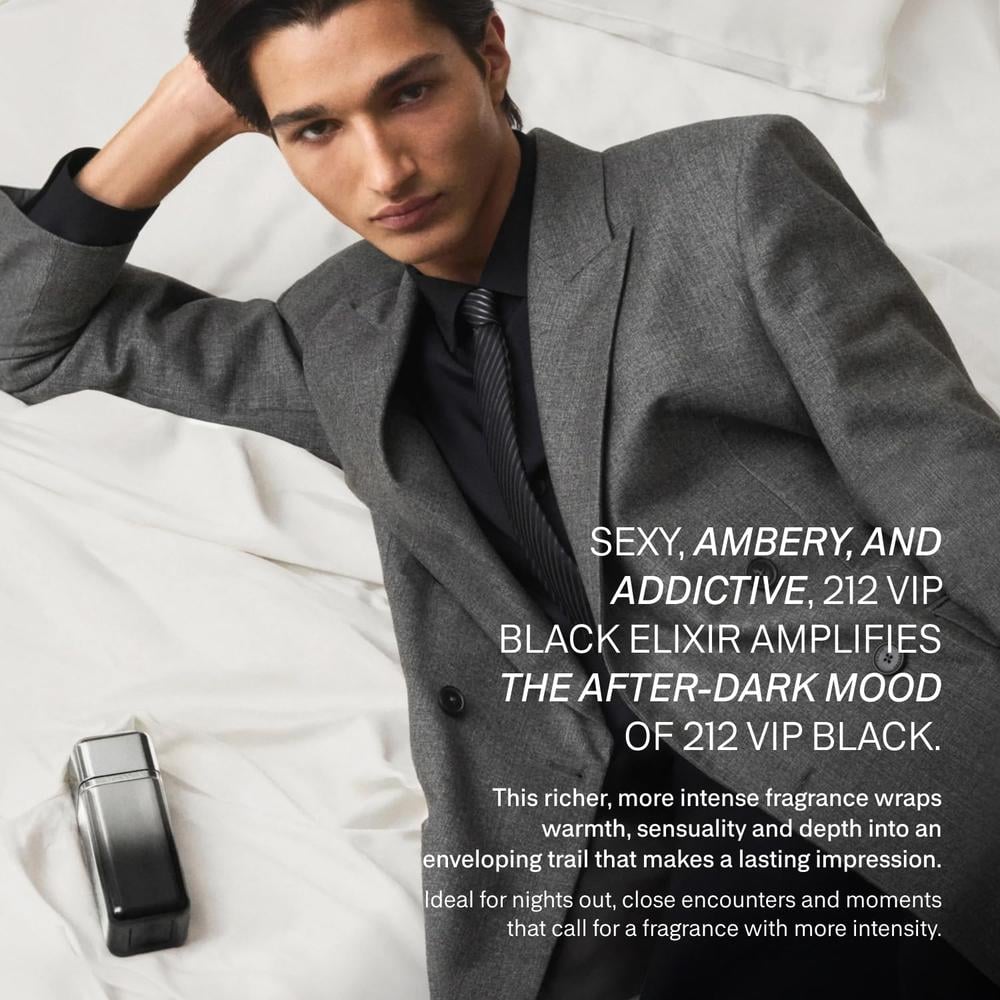 PERFUME 212 VIP BLACK ELIXIR EDP HOMBRE 3.4 OZ / 100 ML - 4