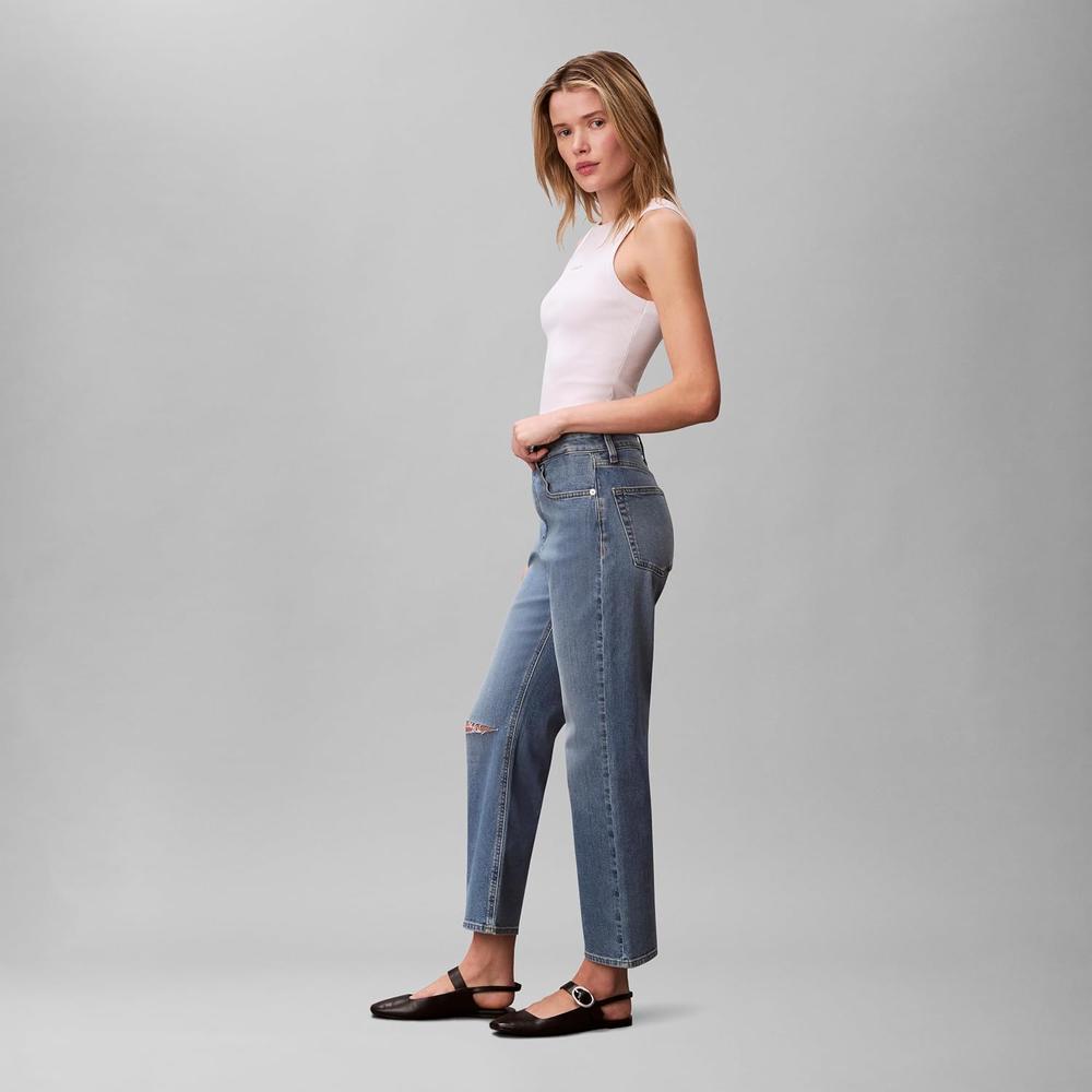 JEAN CALVIN KLEIN HIGH RISE CORTE RECTO - 5