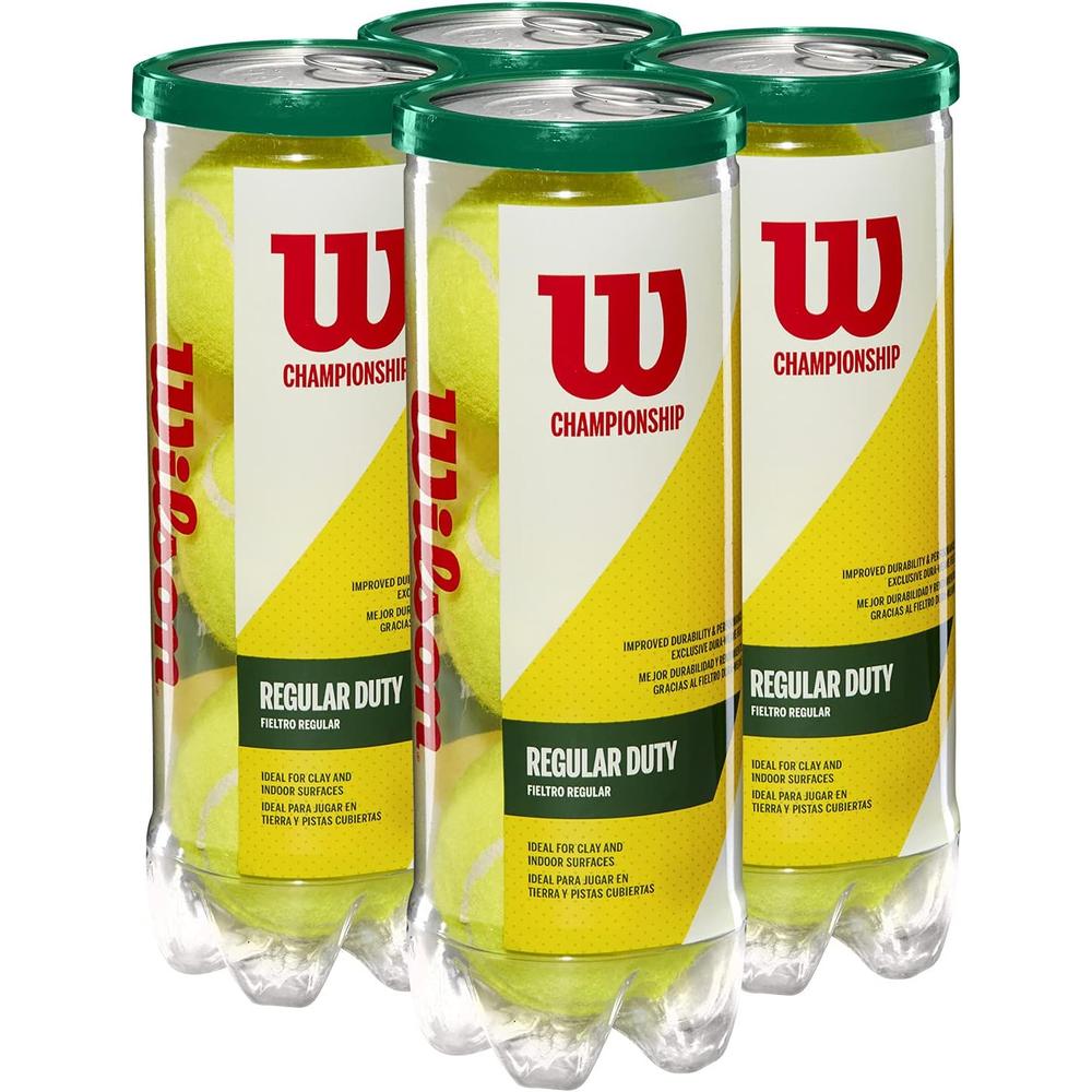 4 PACK PELOTA DE TENNIS WILSON CHAMPIONSHIP AMARILLO 3 UND C/U - 1