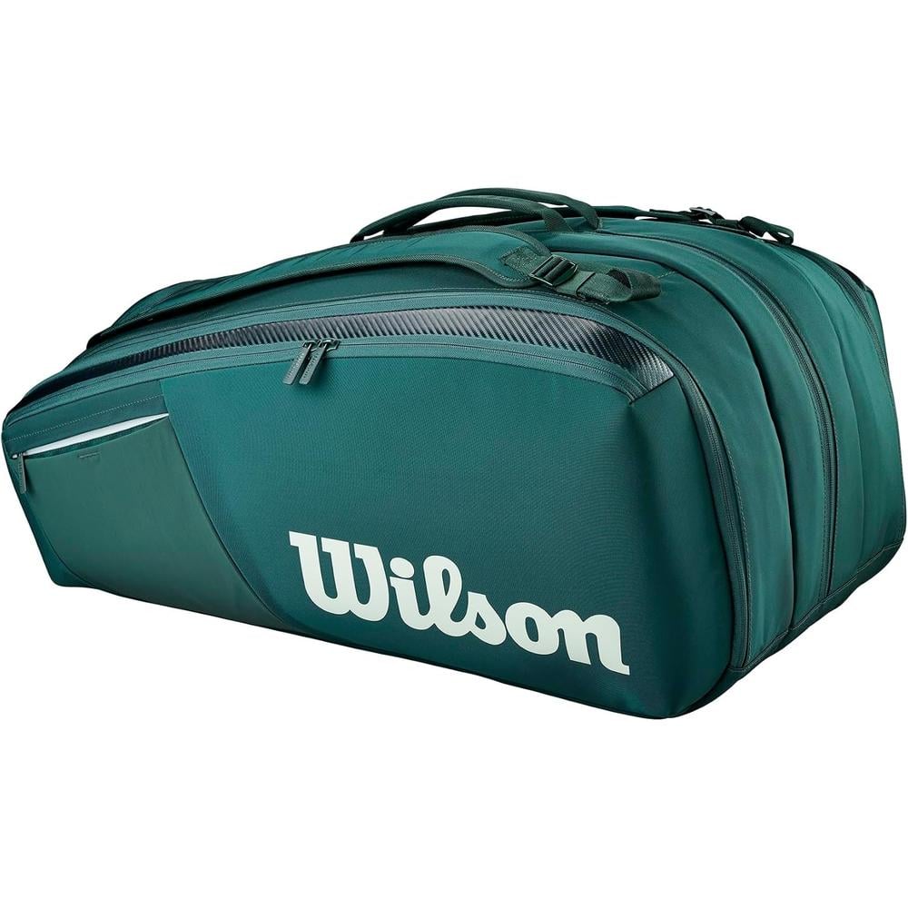 BOLSO WILSON BLADE V10 VERDE PINO CAPACIDAD 15 RAQUETAS - 2