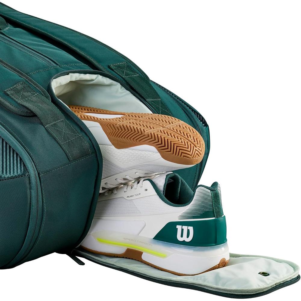 BOLSO WILSON BLADE V10 VERDE PINO CAPACIDAD 15 RAQUETAS - 6