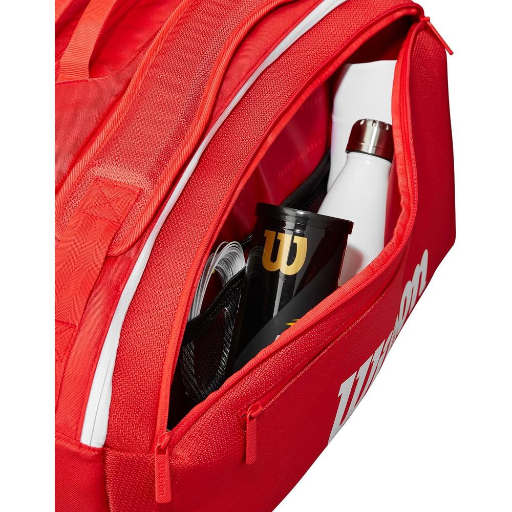 BOLSO WILSON SUPER TOUR 2025 RED CAPACIDAD 16 RAQUETAS - 5
