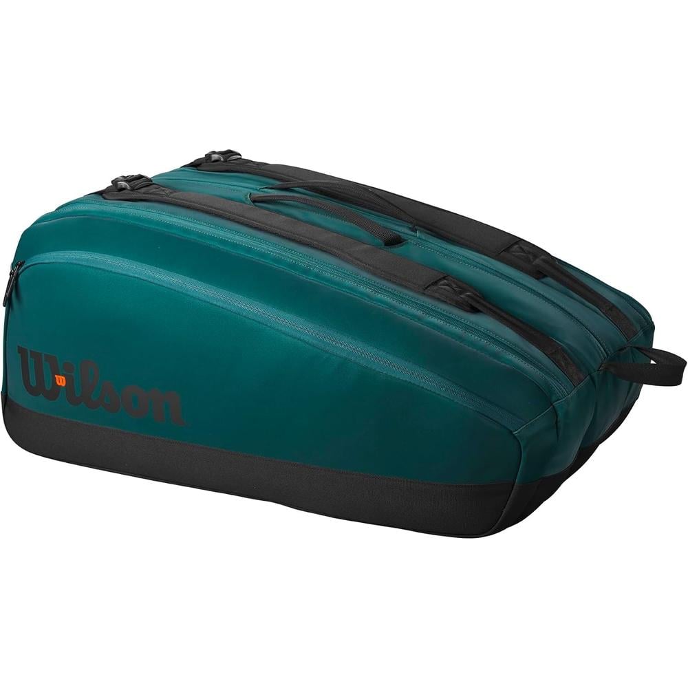BOLSO WILSON BLADE V9 SUPER TOUR VERDE NEGRO CAPACIDAD 15 RAQUETAS - 1