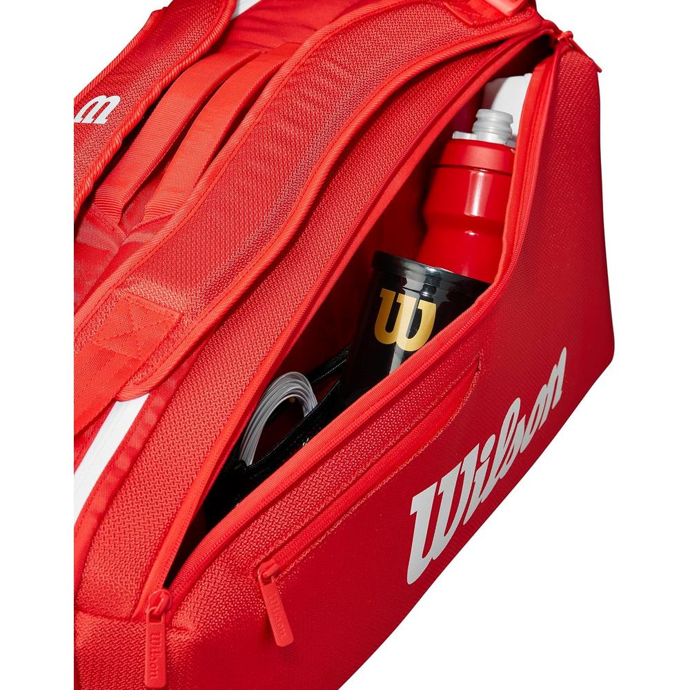 BOLSO WILSON SUPER TOUR 2025 RED CAPACIDAD 6 RAQUETAS - 6