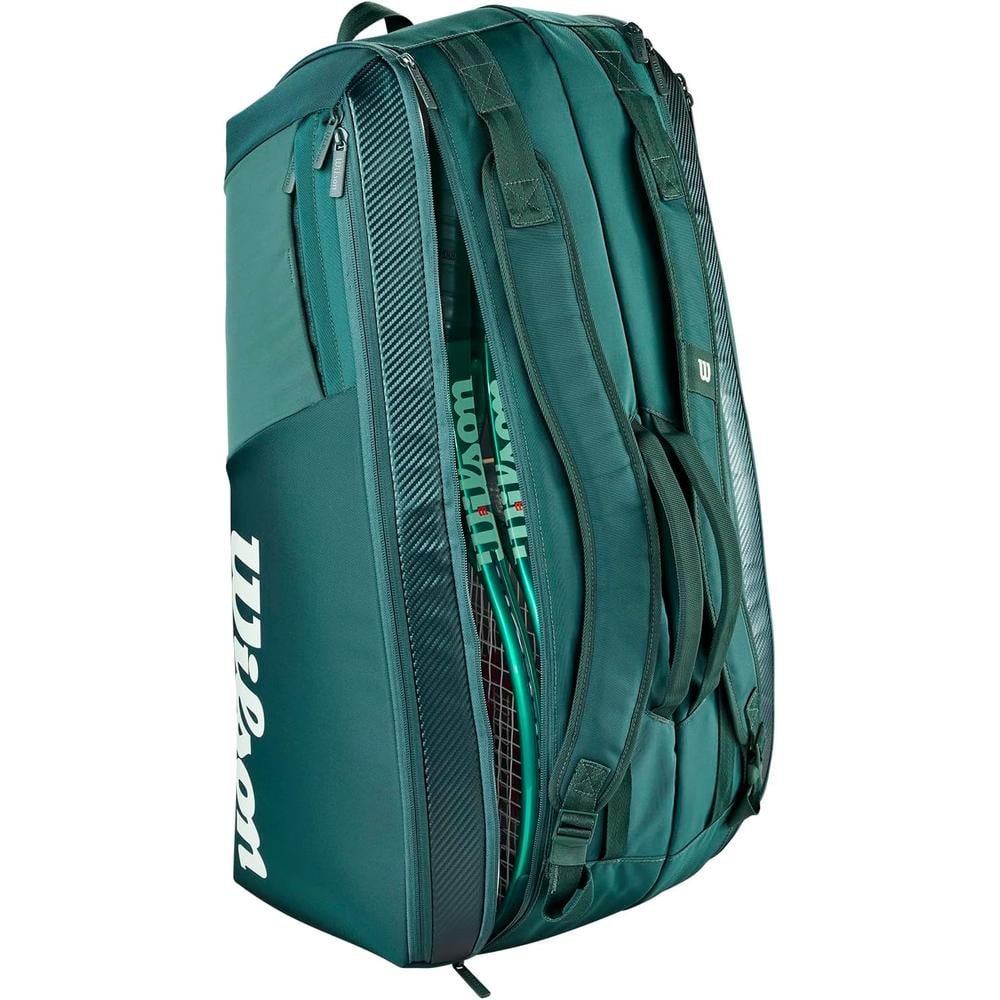 BOLSO WILSON BLADE V10 VERDE PINO CAPACIDAD 9 RAQUETAS - 3