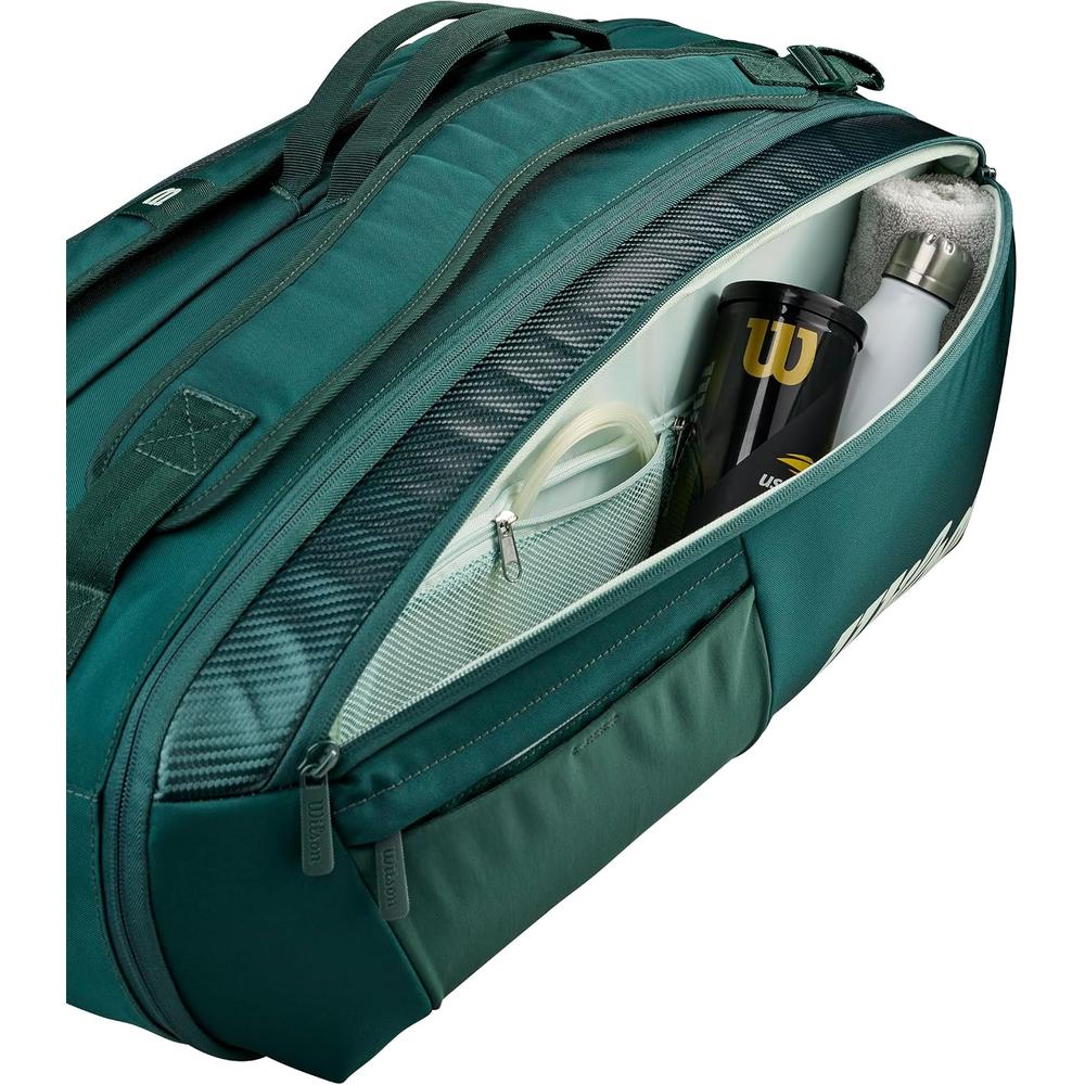 BOLSO WILSON BLADE V10 VERDE PINO CAPACIDAD 9 RAQUETAS - 6