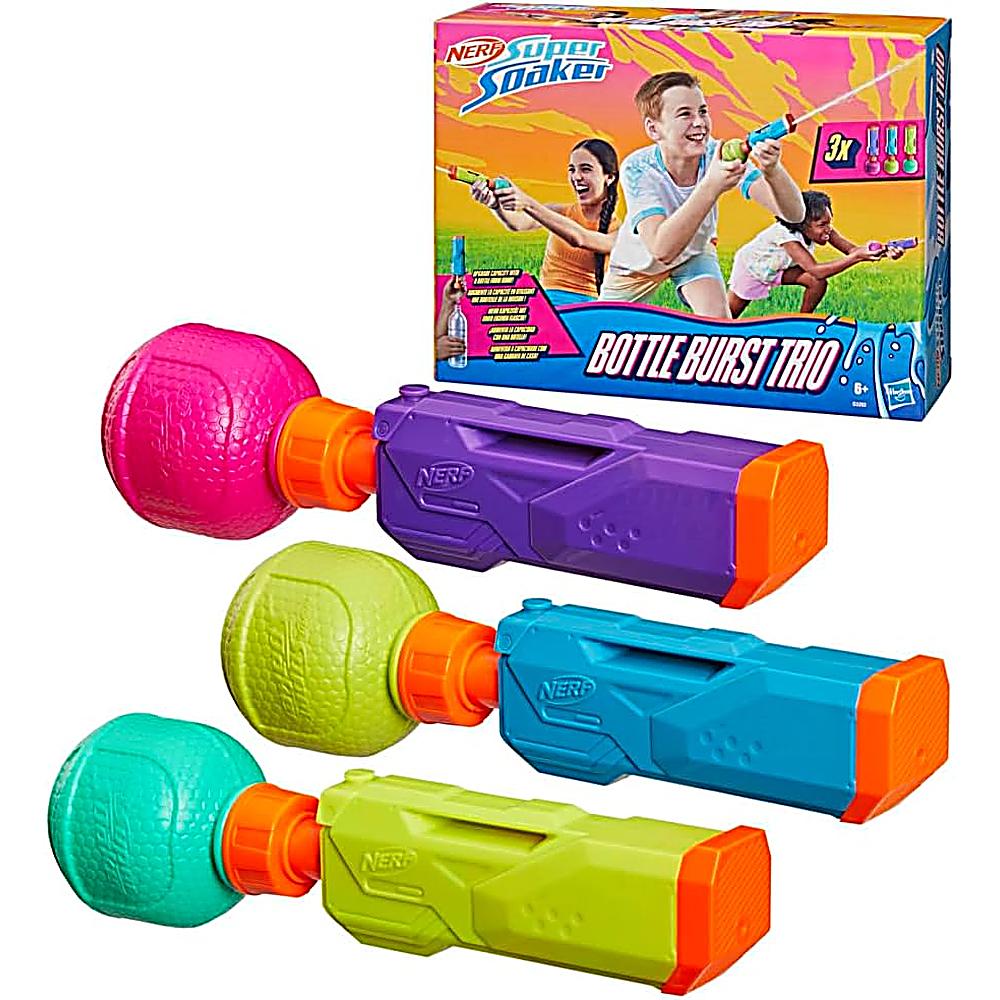 NERF LANZADORES SUPER SOAKER BOTTLE BURST TRIO DE 3 PIEZAS - 3