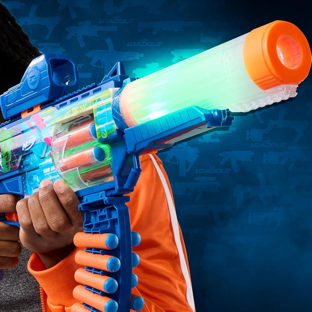 NERF LANZADOR LOADOUT CYBERLIGHT GHOST CON LUCES LED - 4