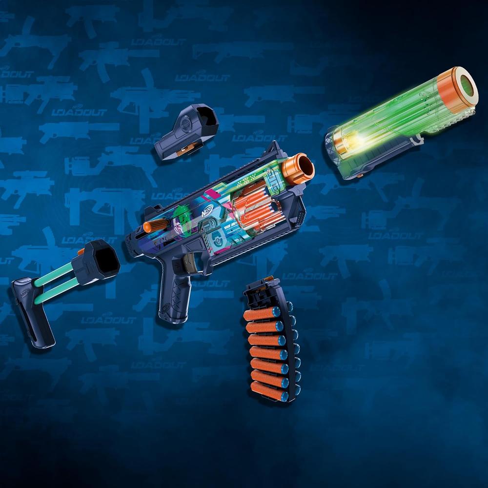 NERF LANZADOR LOADOUT CYBERLIGHT GHOST CON LUCES LED - 5