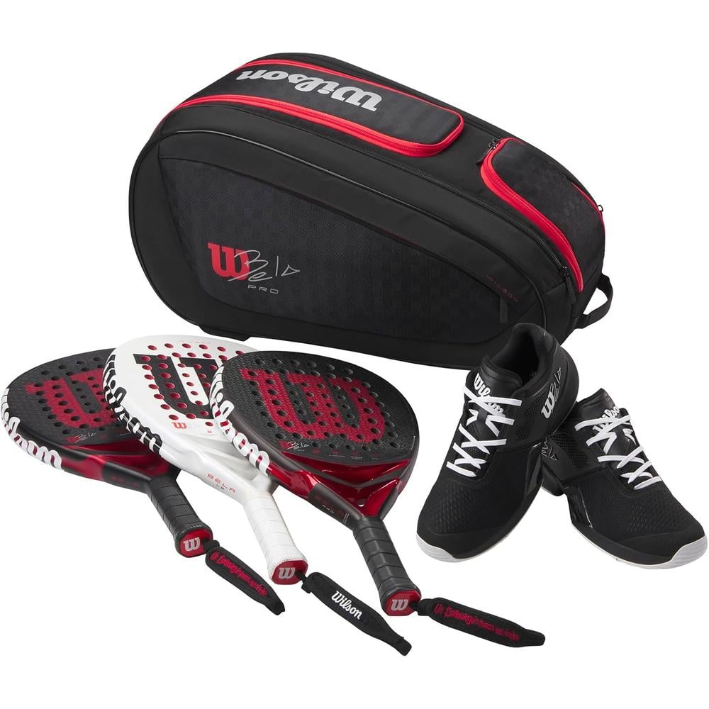 BOLSO DE PÁDEL WILSON BELA SUPER TOUR CAPACIDAD 4 RAQUETAS NEGRO - 4