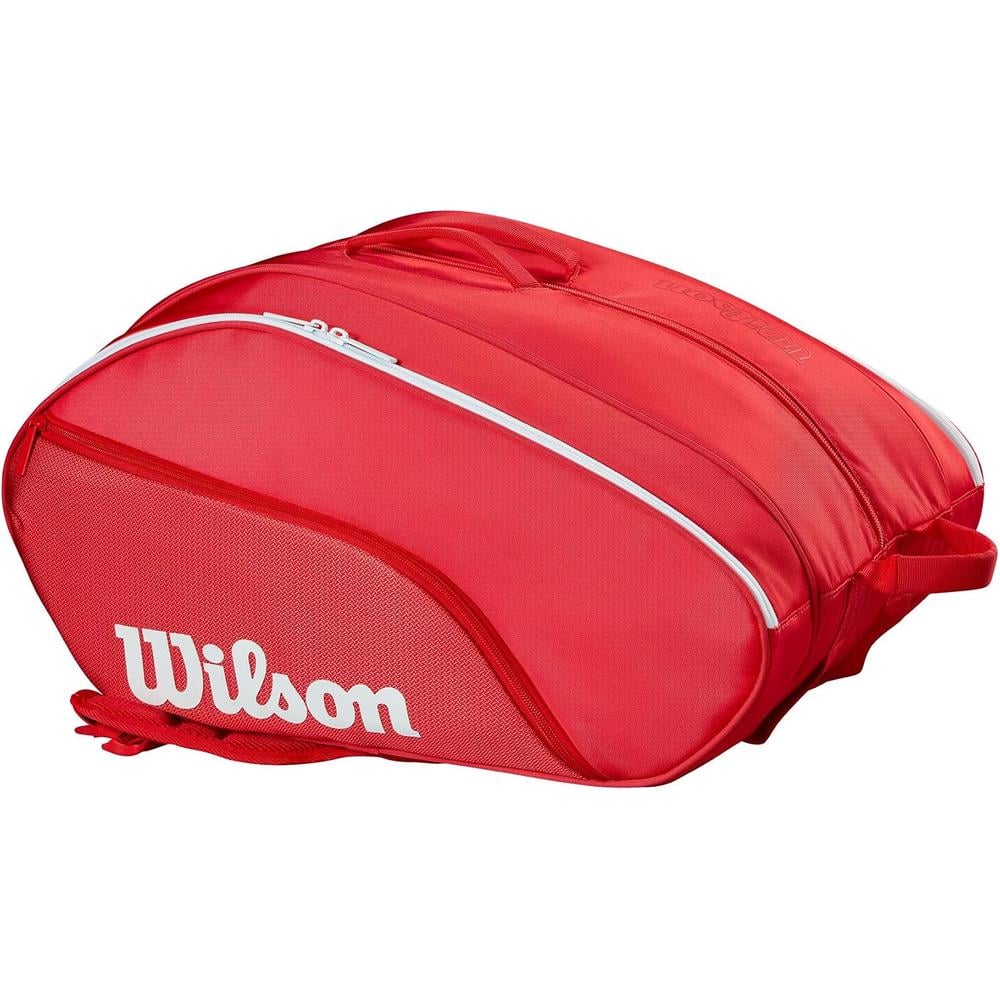 BOLSO DE PÁDEL WILSON TOUR CAPACIDAD 6 RAQUETAS ROJO/BLANCO - 1