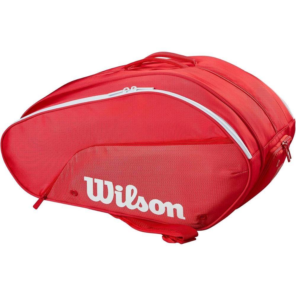 BOLSO DE PÁDEL WILSON TOUR CAPACIDAD 6 RAQUETAS ROJO/BLANCO - 2