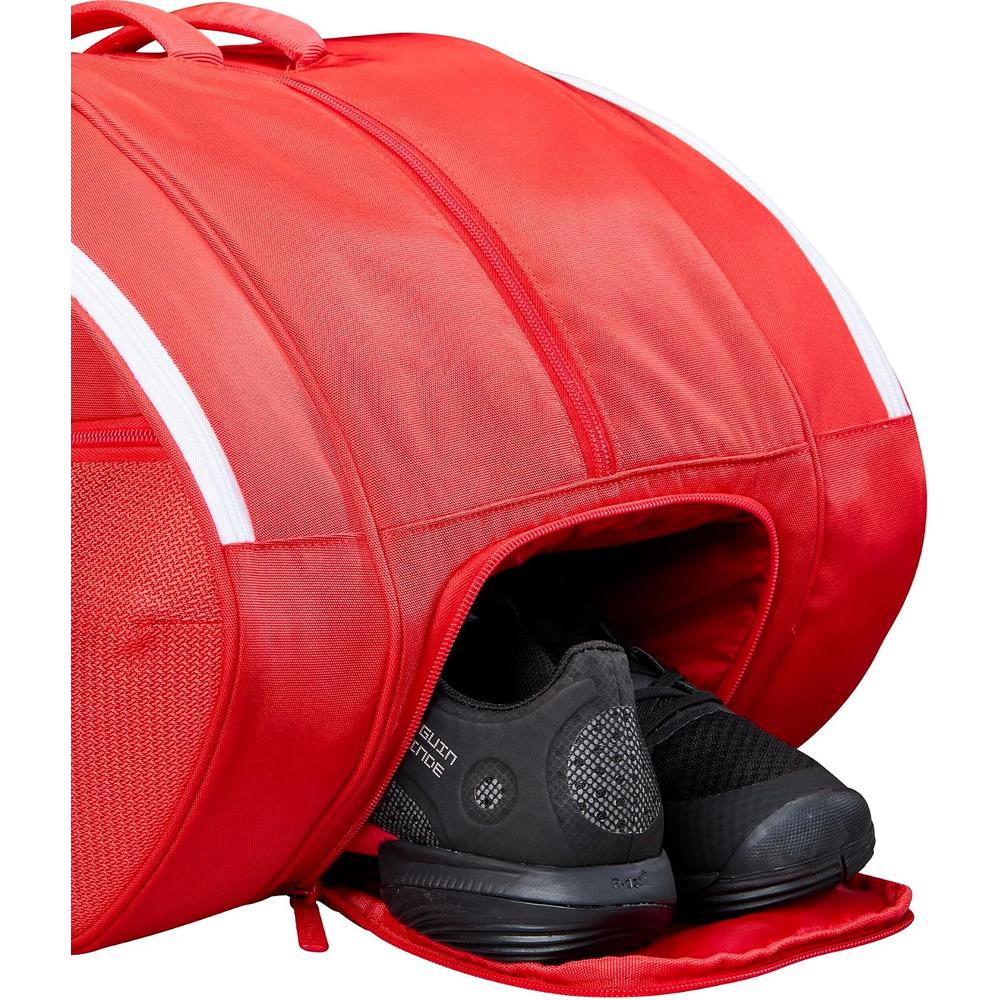BOLSO DE PÁDEL WILSON TOUR CAPACIDAD 6 RAQUETAS ROJO/BLANCO - 4
