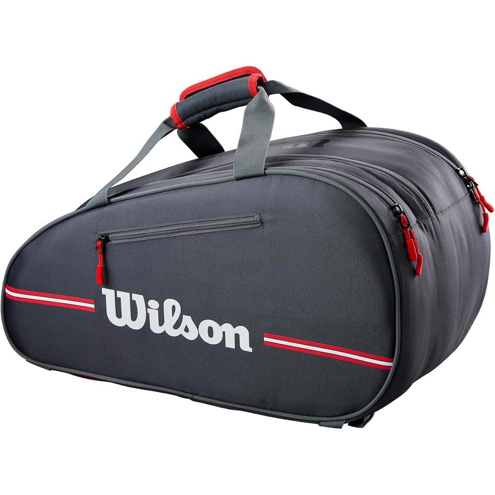 BOLSO DE PÁDEL WILSON TEAM CAPACIDAD 4 RAQUETAS NEGRO/ROJO - 2