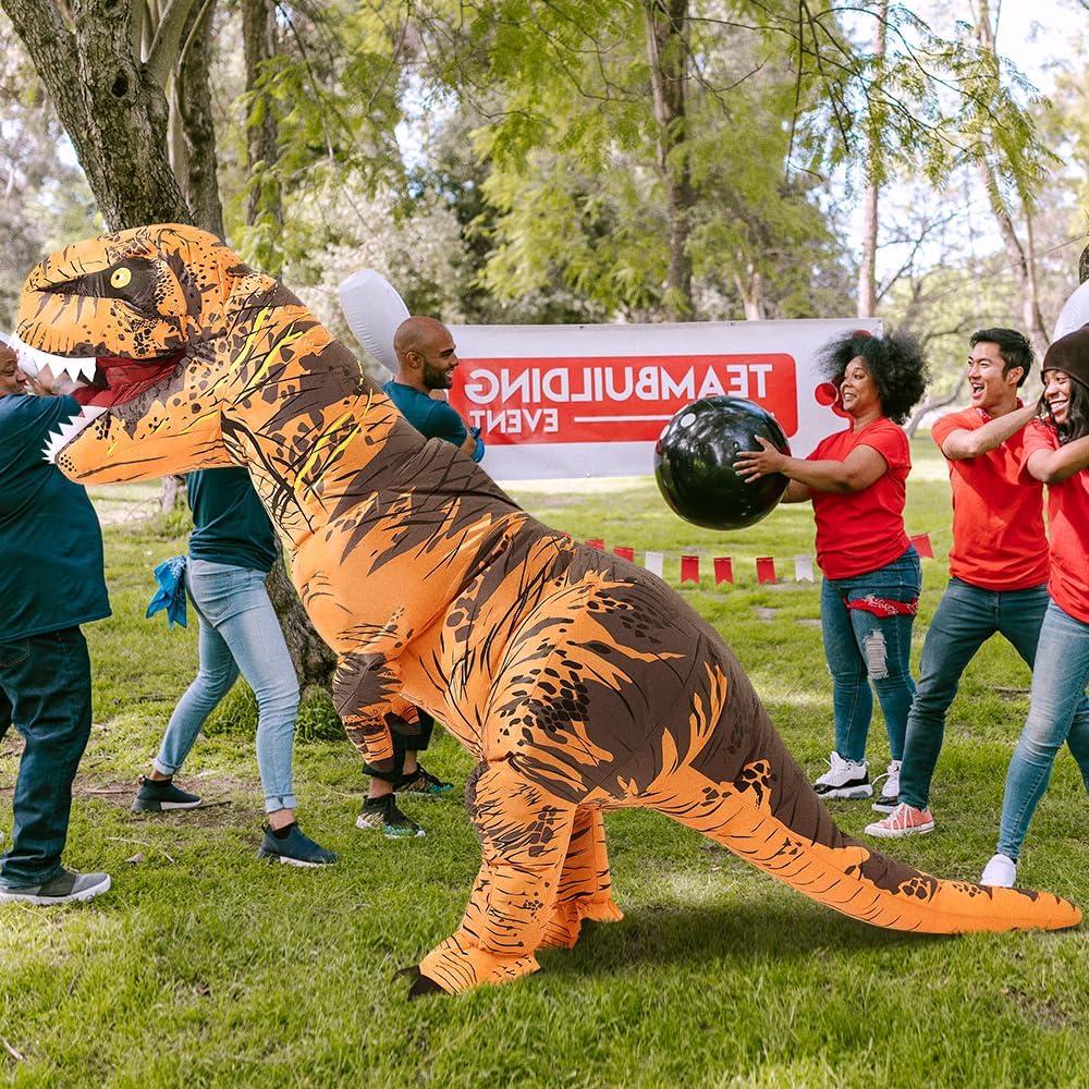 DISFRAZ INFLABLE DE DINOSAURIO MIWSHE T-REX PARA ADULTO MARRÒN - 5