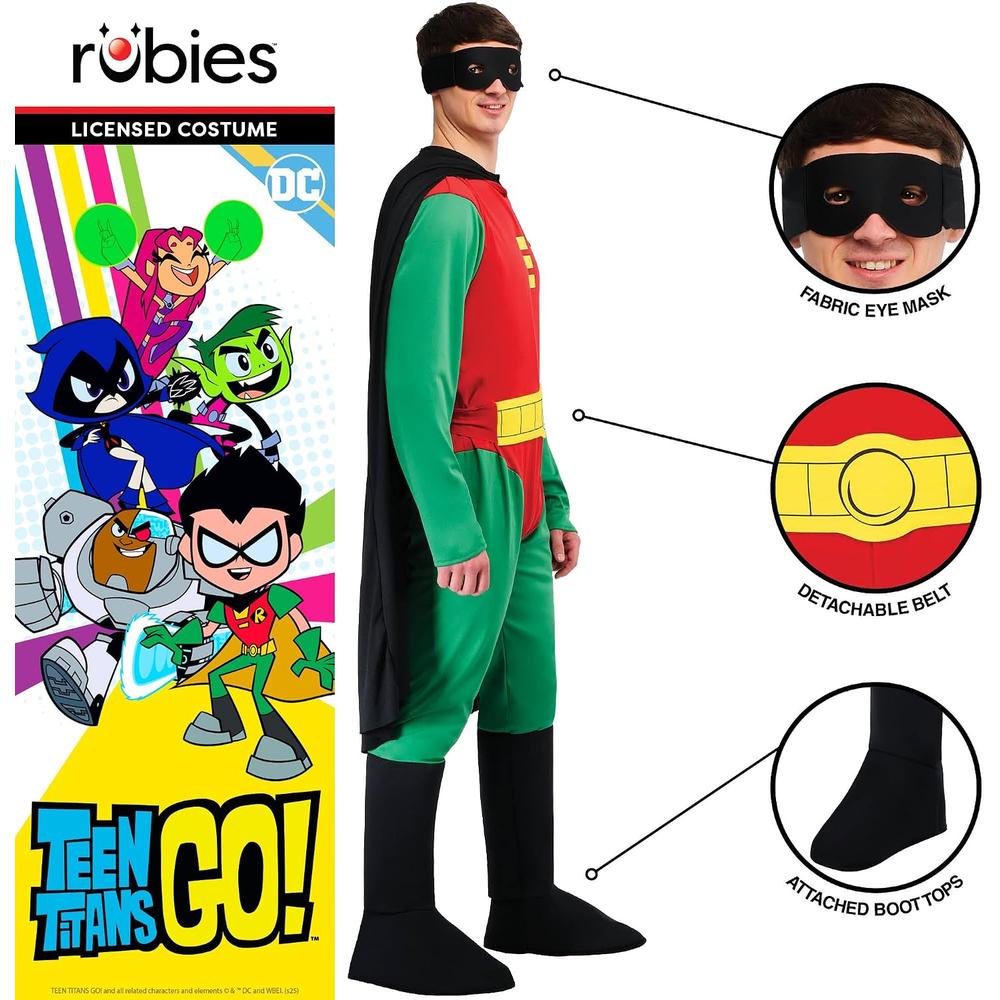 DISFRAZ DC COMICS ROBIN ARKHAM CITY PECHO MUSCULOSO PARA ADULTO - 3