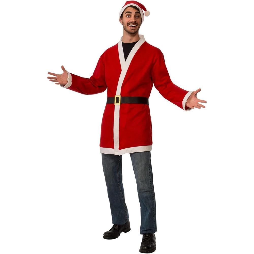 DISFRAZ PAPÁ NOEL CHAQUETA CON CINTURÓN Y GORRO PARA ADULTO - 1