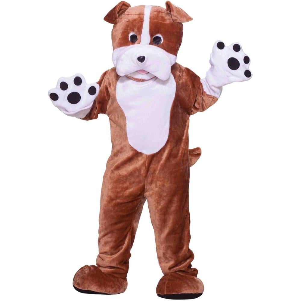 DISFRAZ BULLDOG MASCOTA DELUXE PELUCHE PARA ADULTO | MARRÓN - 1