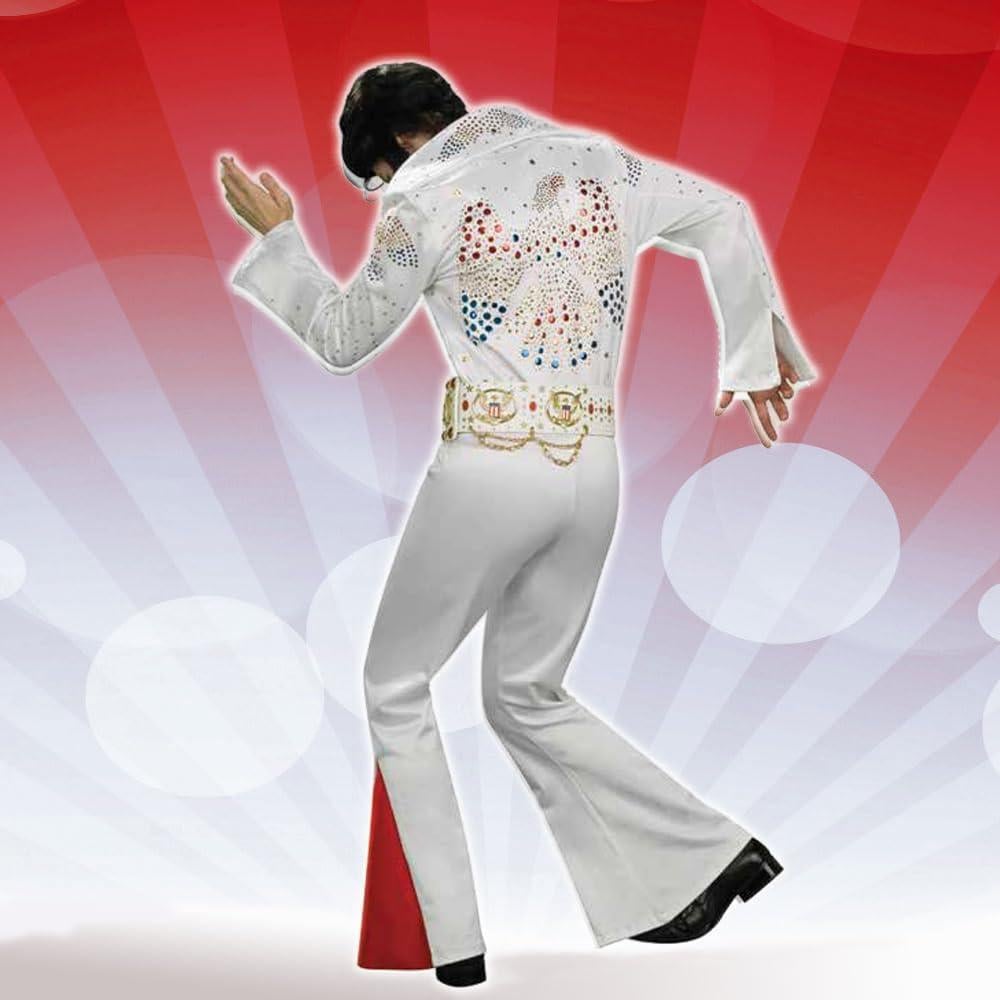 DISFRAZ ELVIS PRESLEY JUMPSUIT BLANCO PARA ADULTO | L - 6