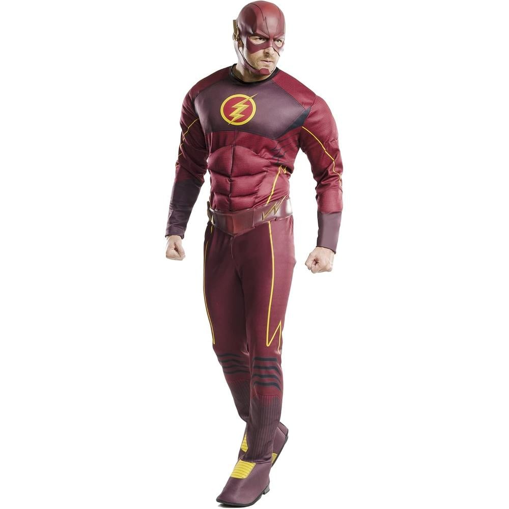 DISFRAZ THE FLASH BARRY ALLEN DELUXE PECHO MUSCULOSO PARA ADULTO - 1