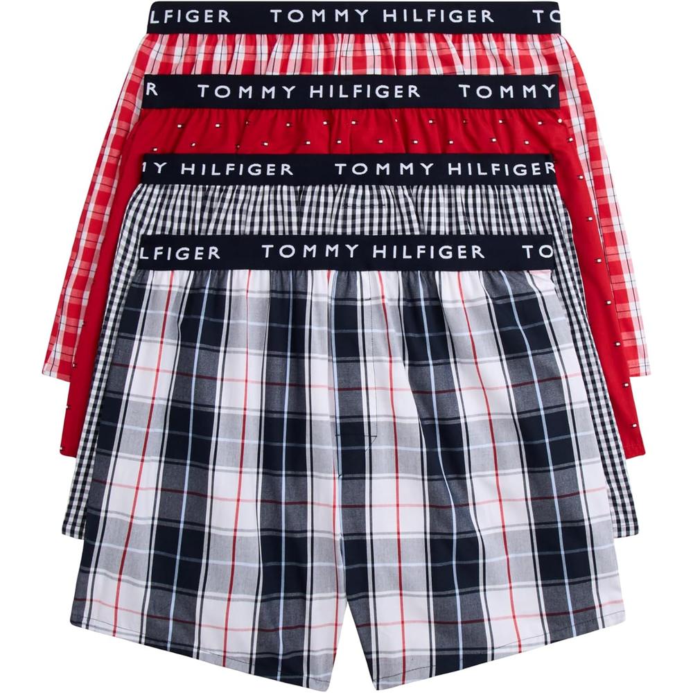 BOXER TOMMY HILFIGER WOVEN COTTON 4-PACK PARA HOMBRE | MULTICOLOR - 1
