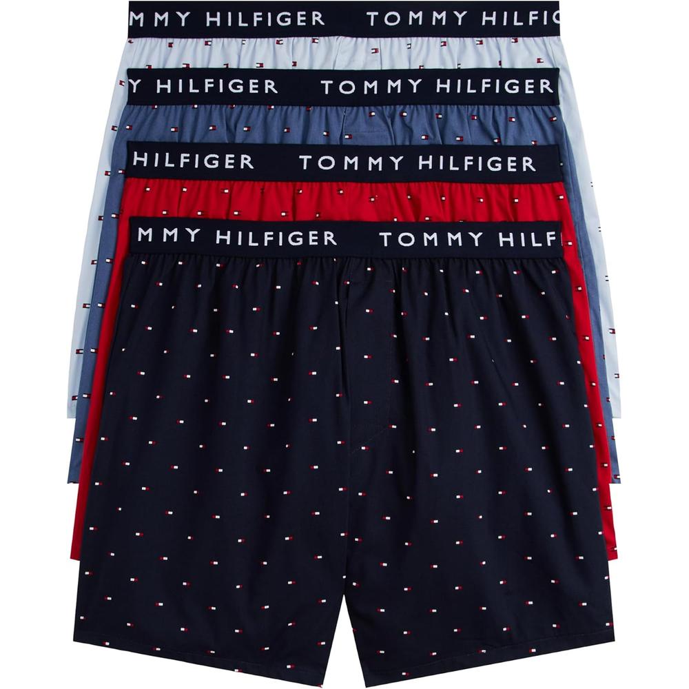 BOXER TOMMY HILFIGER WOVEN COTTON 4-PACK PARA HOMBRE | MULTICOLOR - 1