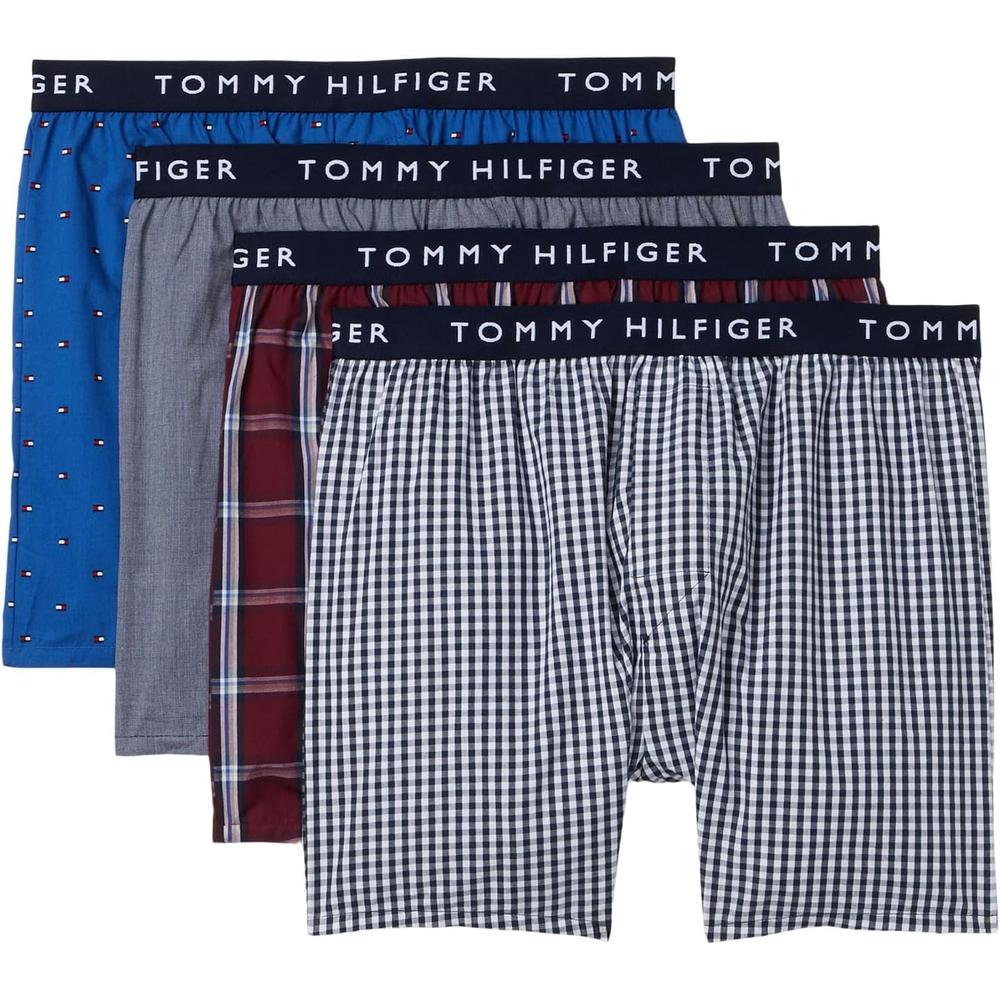 BOXER TOMMY HILFIGER WOVEN COTTON 4-PACK PARA HOMBRE | MULTICOLOR - 1