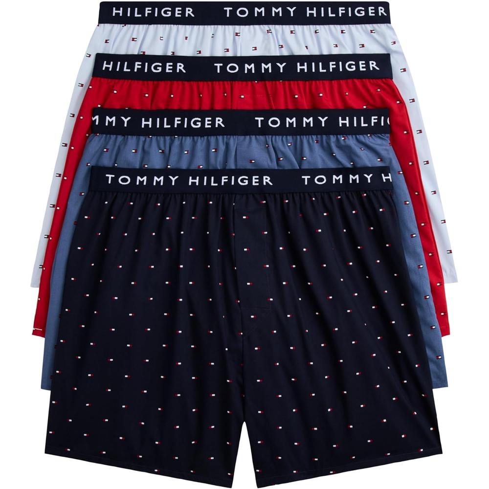 BOXER TOMMY HILFIGER WOVEN COTTON 4-PACK PARA HOMBRE | MULTICOLOR - 1